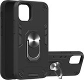 Voor iPhone 12 mini 2 in 1 Armor Series PC + TPU beschermhoes met ringhouder (zwart)