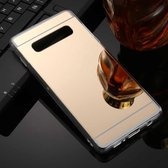 Voor Galaxy S10 + TPU + acryl luxe plating spiegel telefoon hoes (goud)