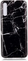 Voor Galaxy A70 gekleurd tekenpatroon IMD-afwerking Soft TPU beschermhoes (zwart)