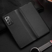 Voor Samsung Galaxy Z Fold2 5G Exclusive Series Carbon Fiber Texture Horizontale Flip PU Leather Case (Zwart)