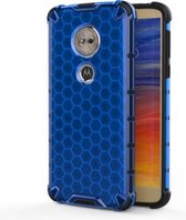 Voor Motorola Moto G6 Play schokbestendige honingraat pc + TPU-hoes (blauw)