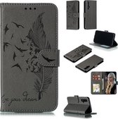 Veerpatroon Litchi Texture Horizontale Flip Leren Case met Portemonnee & Houder & Kaartsleuven Voor Huawei Honor 20 (Grijs)