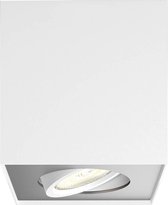 PHILIPS - LED Opbouwspot - Plafondspot - 5W - Warm Wit 2700K - DimTone Dimbaar - Vierkant - Mat Wit - Aluminium