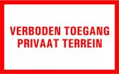 Verboden toegang privaat terrein tekstbord - kunststof 400 x 250 mm