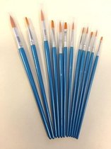 Ensemble de pinceaux - 12 tailles différentes + palette de peinture avec 10 réservoirs