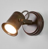 Lindby - wandlamp - 1licht - metaal - H: 10.5 cm - GU10 - bruin, goud