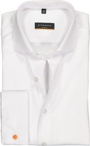 ETERNA slim fit overhemd - dubbele manchet - niet doorschijnend twill heren overhemd - wit - Strijkvrij - Boordmaat: 42