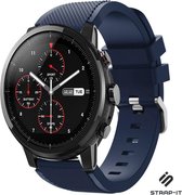 Siliconen Smartwatch bandje - Geschikt voor  Xiaomi Amazfit Stratos silicone band - donkerblauw - Strap-it Horlogeband / Polsband / Armband