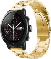 Stalen Smartwatch bandje - Geschikt voor  Xiaomi Amazfit Stratos stalen band - goud - Horlogeband / Polsband / Armband