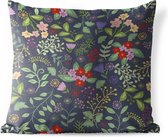 Buitenkussens - Tuin - Een bloemdessin illustratie met veel kleur - 60x60 cm
