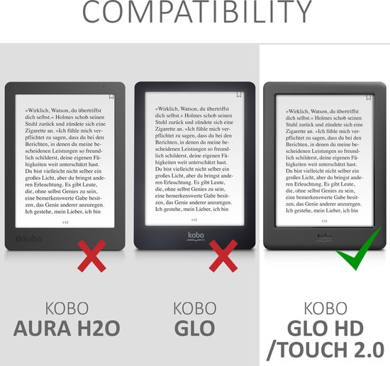 kwmobile e-reader hoesje geschikt voor Kobo Glo HD / Touch 2.0 hoes - E reader flip case met magnetische sluiting - Ereader cover - Travel Wereldkaart design in zwart / meerkleurig van Merkloos — afbeelding 4
