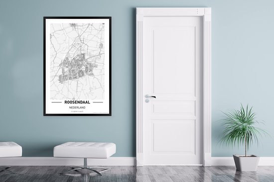 Affiche avec cadre Plan de la ville Roosendaal - 80x120 cm - Carte