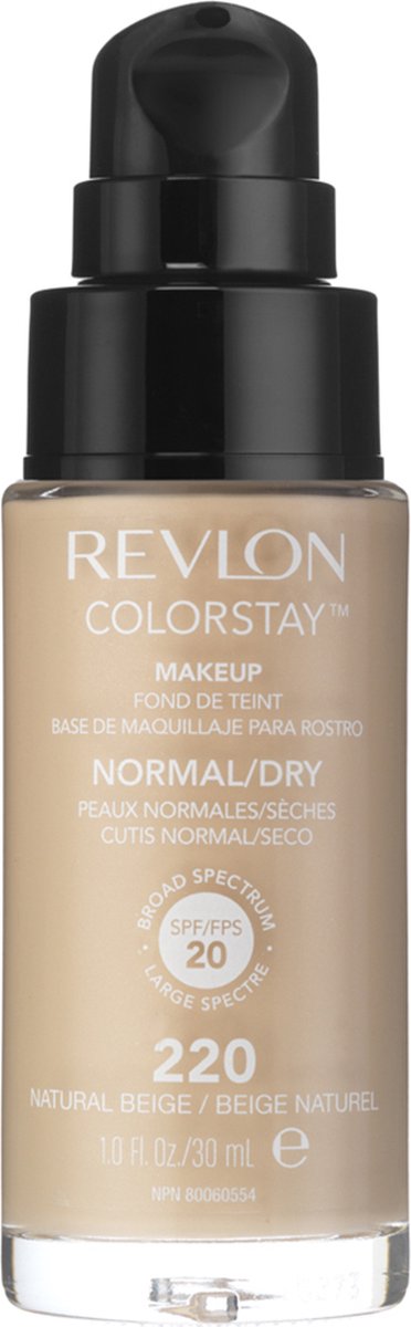 Goedkoopste Revlon Colorstay Makeup Foundation SPF 20 - 220 Natural Beige - 30 ml - foundation