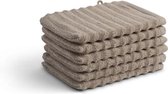 Pure4u Onda Washandjes - Taupe - 6 stuks - 16x21cm