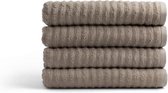 Pure4u Onda Handdoekset - 4 stuks - Taupe - 70x140cm