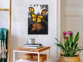 Doe-het-zelf op canvas schilderen - Kitten and Butterfly-40x60