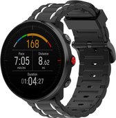 Siliconen Smartwatch bandje - Geschikt voor  Polar Vantage M sport gesp band - zwart/wit - Horlogeband / Polsband / Armband