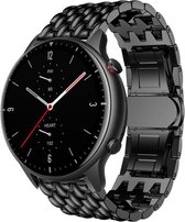 Stalen Smartwatch bandje - Geschikt voor Strap-it Xiaomi Amazfit GTR 2 / 2e stalen  draak band - zwart - bandbreedte 22mm - 46mm - Strap-it Horlogeband / Polsband / Armband