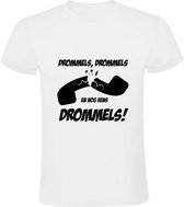 Drommels Drommels Heren t-shirt | Bassie & Adriaan | telefoon | grappig | cadeau | Wit