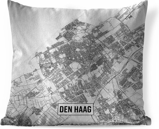 Sierkussens - Kussen - Stadskaart Den Haag - 40x40 cm - Kussen van katoen |  bol.com