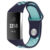 Fitbit Charge 3 & 4 Sport Band 2 Kleuren  Mint Blauw - Maat: ML