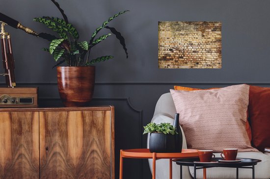 Sticker Muursticker de briques - Mur de briques anciennes - 40x30 cm - Film adhésif autocollant - Sticker mural repositionnable