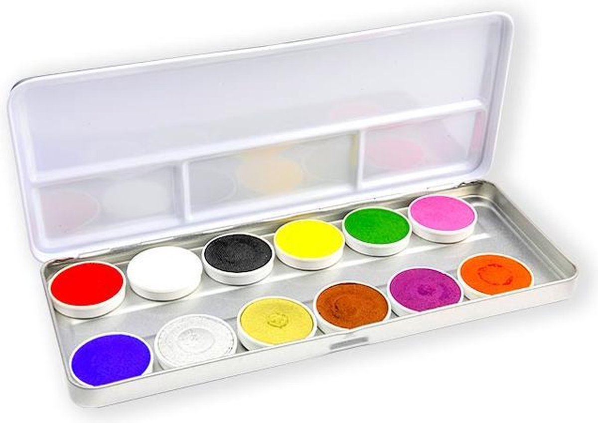 Superstar waterschmink palet bright 12 kleuren — afbeelding 2
