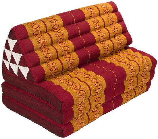 Fine Asianliving Thais Kussen Meditatie Driehoek Vloer Ligmat Yoga Uitklapbaar Kapok 80x190cm XXXL Oranje Meditatie Mat Matras van Fine Asianliving — afbeelding 2