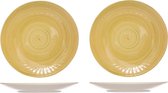 2x stuks ontbijt/dessert bordje Turbolino geel 22 cm - Ontbijtborden - Dessertborden