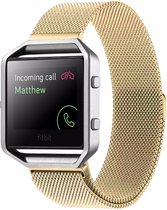 Metalen armband voor Fitbit Blaze frame magneet slot - Goud (alleen het bandje, geen frame en geen smartwatch inbegrepen) - Kleur - Goud, Maat - S (23.5cm)