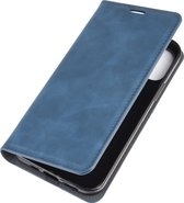 Apple iPhone 12 Mini Hoesje - Mobigear - Retro Slim Serie - Kunstlederen Bookcase - Blauw - Hoesje Geschikt Voor Apple iPhone 12 Mini