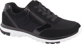 Medicus Dames Zwarte leren sneaker sierrits - Maat 40.5