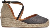 Unisa Caude Espadrilles - Met Sleehak - Dames - Zwart - Maat 42