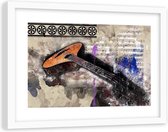 Foto in frame , Abstracte gitaar ​, 120x80cm , multikleur  , Premium print