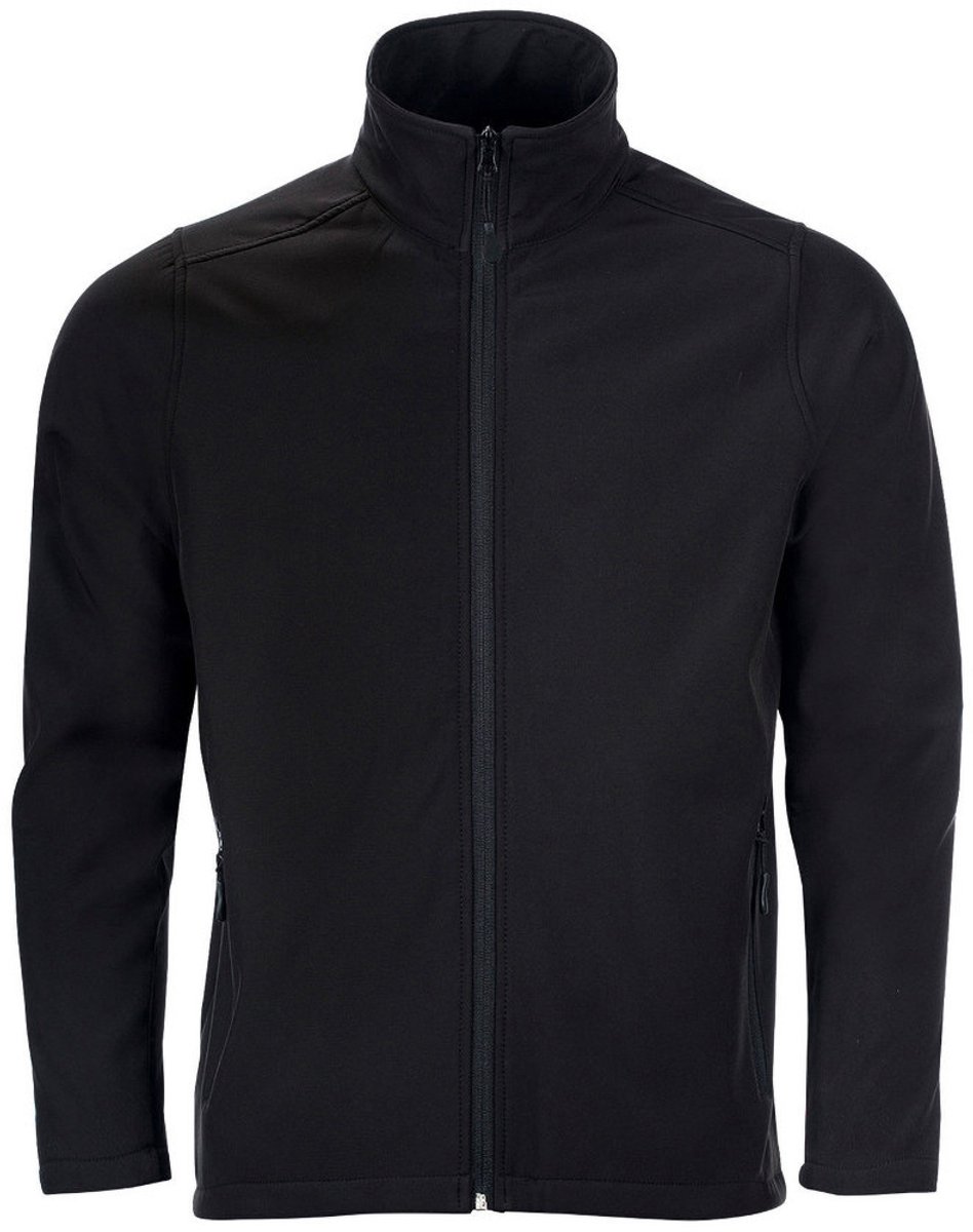 SOLS Heren Race Full Zip Water Repellent Softshell Jacket Zwart