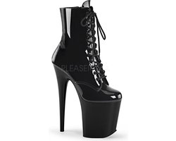 Pleaser - Flamingo-1020 Plateau Laarzen, Paaldans schoenen - Paaldans schoenen - 39 Shoes - Zwart