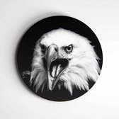 IDecorate - Schilderij - Roofvogel Exclusive Animals - Zwart En Wit - 90 X 90 Cm