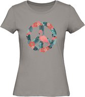 Flamingo Peace - Dieren T-Shirt Dames - Katoen