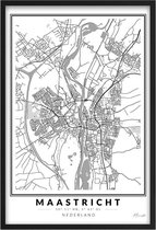 Poster Stad Maastricht A3 - 30 x 42 cm (Exclusief Lijst) Citymap Maastricht - Stadsposter - Plaatsnaam poster Maastricht - Stadsplattegrond