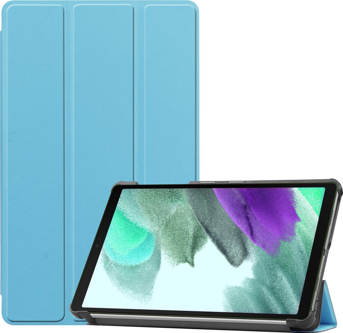 Hoesje Geschikt voor Samsung Galaxy Tab A7 Lite - Dun & Stevig - Trifold Bookcase - Hard Cover - Hardcover Book Case - Tablet Hoes - Lichtblauw