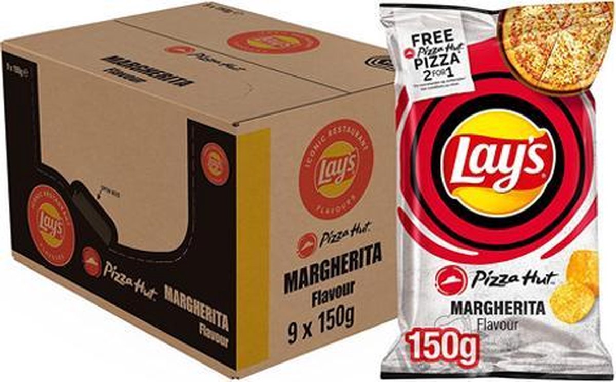 Lay's Iconic restaurant flavours Pizza Hut Margherita 9x 150g