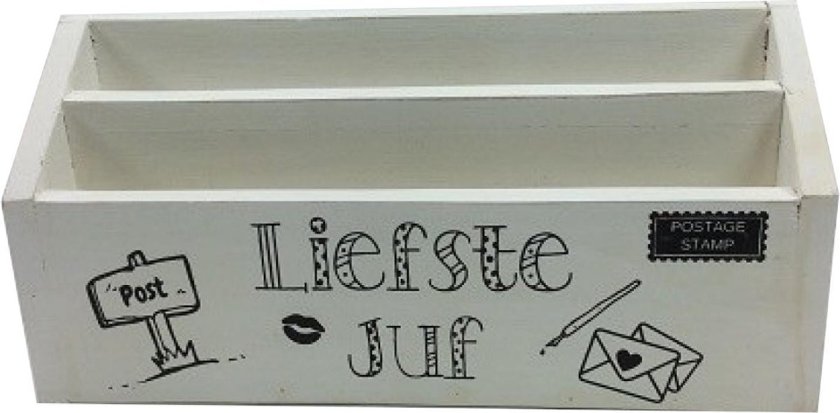Cotton Counts - Decoratie - Verzamelkistje - Postbak liefste juf