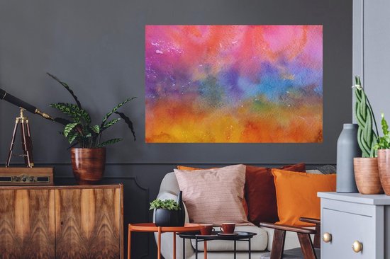 Stickers muraux - Film autocollant - Aquarelle - Rose - Teinté - Violet - 120x80 cm - Film adhésif - Stickers muraux Chambre d'enfant - Papier peint autocollant