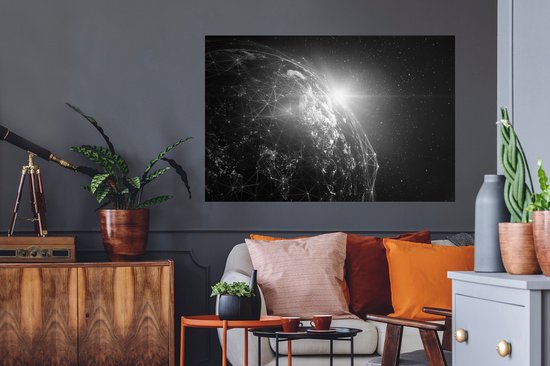 Stickers Stickers muraux - Terre - Etoiles - Ligne - 120x80 cm - Film adhésif