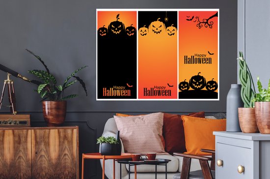 Stickers Stickers muraux - Halloween en trois parties - 120x90 cm - Feuille adhésive