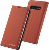 Voor Galaxy S10e LC.IMEEKE LC-002-serie Skin Hand Feeling PU + TPU horizontale flip lederen tas met houder en kaartsleuf en portemonnee (bruin)