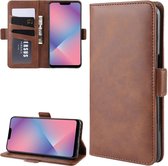 Voor OPPO A5 / A3s / AX5 Dual-side magnetische gesp horizontale flip lederen tas met houder & kaartsleuven & portemonnee & fotolijst (bruin)