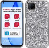 Voor Huawei P40 Lite glitterpoeder schokbestendige TPU beschermhoes (zilver)