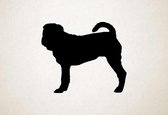 Silhouette hond - Shar Pei - M - 60x71cm - Zwart - wanddecoratie
