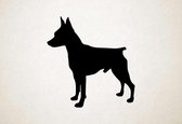 Silhouette hond - Miniature Pinscher - Dwergpinscher - L - 79x75cm - Zwart - wanddecoratie